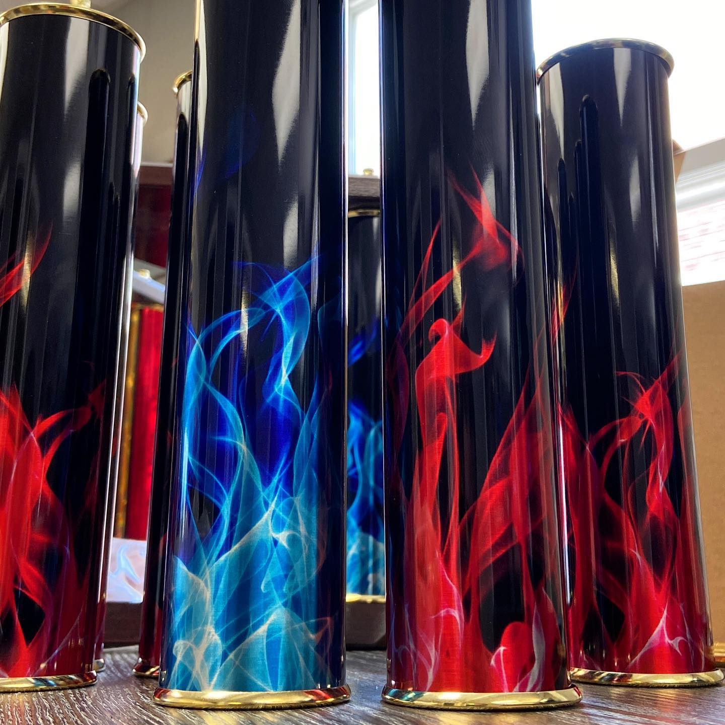 Blue flames or red flames? #thisorthat #customtrophies #carshowseason